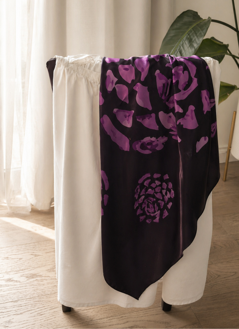 Velour Noir Silk Scarf