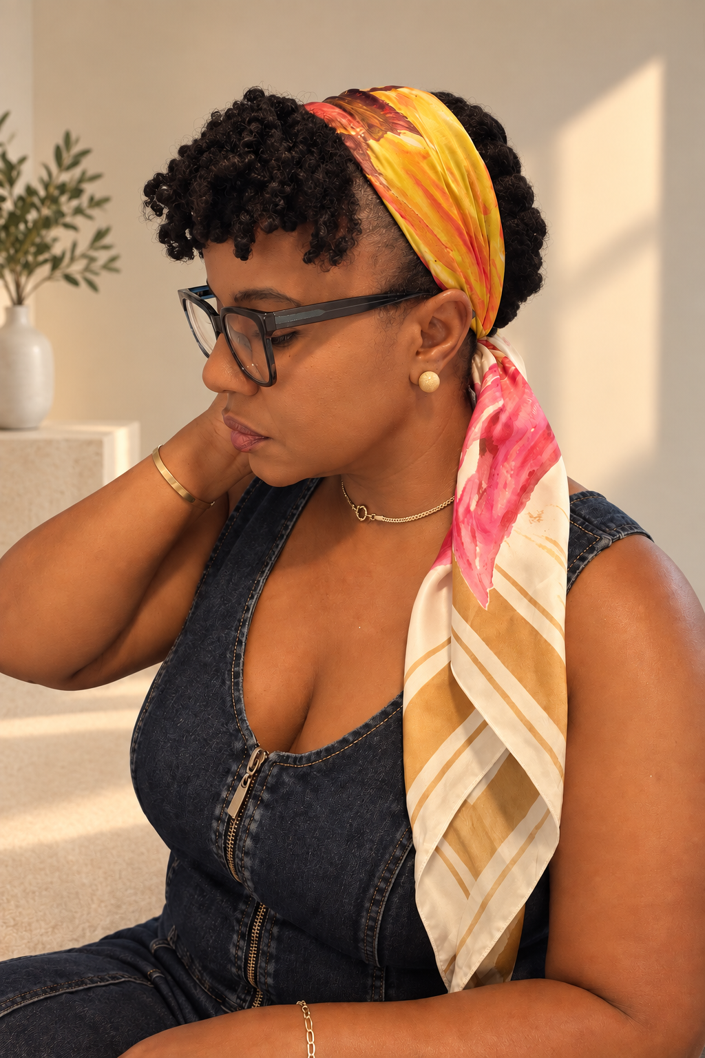 L'Or Vert Silk Scarf