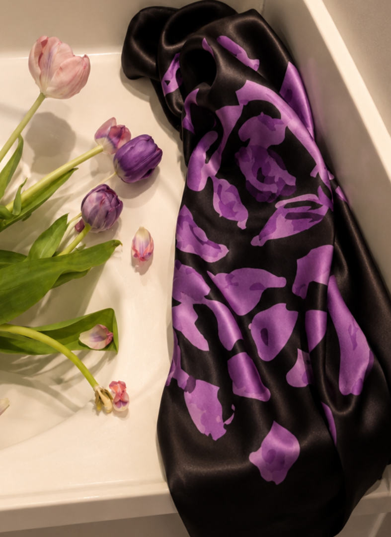 Velour Noir Silk Scarf